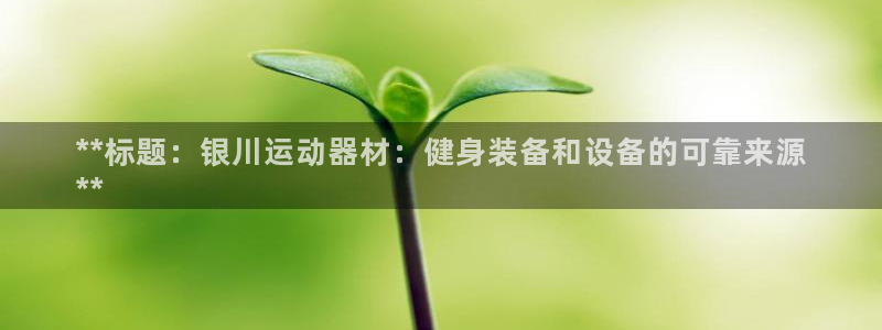 意昂3开户：**标题：银川运动器材：健身装备和设备的
