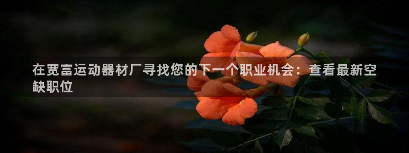 意昂3娱乐平台：在宽富运动器材厂寻找您的下一个职业机