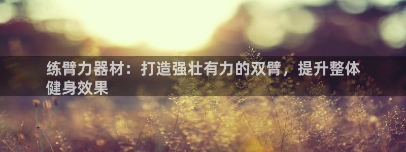 意昂体育3平台：练臂力器材：打造强壮有力的双臂，提升